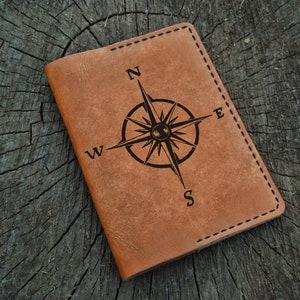 Funda de cuero para pasaporte personalizada, funda de cuero para pasaporte personalizada, billetera para pasaporte, billetera de viaje, estuche de cuero para pasaporte, regalo para él o para ella