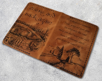 There and Back Again Leather Passport Holder Personalized, Custom Passport Cover, Passport Wallet, Travel Wallet, Leather Passport Case
