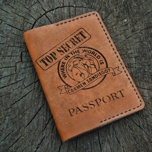 Porta-passaporte de couro personalizado, capa de passaporte de couro personalizada, carteira de passaporte, carteira de viagem, estojo de passaporte de couro, presente para ele e ela