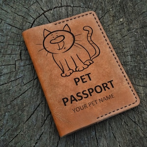 Haustier-Pass-Abdeckung Personalisiert, Benutzerdefinierte Leder Haustier-Pass-Inhaber, Haustier-Pass-Hülle, Haustier-Pass-Mappe, Haustier-Reise-Mappe