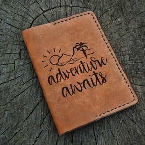 Funda de cuero para pasaporte personalizada, funda de cuero para pasaporte personalizada, billetera para pasaporte, billetera de viaje, estuche de cuero para pasaporte, regalo para él o para ella