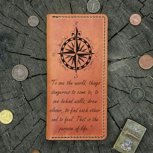 Funda de pasaporte de cuero personalizada Walter Mitty / James Thurber, funda de pasaporte personalizada, billetera para pasaporte, billetera de viaje, estuche para pasaporte