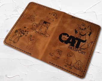 Funda de cuero para pasaporte para mascotas personalizada, funda de cuero personalizada para pasaporte para mascotas, pasaporte para mascotas, estuche para pasaporte para mascotas, billetera para pasaporte para mascotas