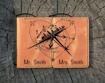 Personalized Passport Holder Couple Set, Passport Cover Personalized Couple, Personalized Passport Cover for Couples, Passport Wallet Couple