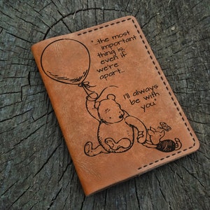 Winnie The Pooh Passhülle, Passport Brieftasche, Passport Brieftasche aus Leder, Passport Brieftasche, Passport Brieftasche aus Leder
