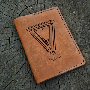 House Indoril, Morrowind Passport Holder Personalized, Custom Leather Passport Cover, Passport Wallet, Travel Wallet, Leather Passport Case