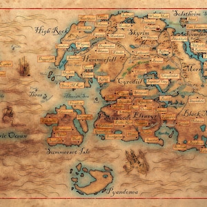 Karte von Tamriel, The Elder Schriftrollen IV: Oblivion Remastered, 5080 x 3048 Pixel (20"x12")