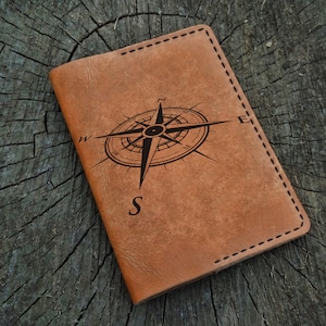 Funda de cuero para pasaporte personalizada, funda de cuero para pasaporte personalizada, billetera para pasaporte, billetera de viaje, estuche de cuero para pasaporte, regalo para él o para ella