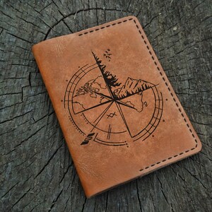 Funda de cuero para pasaporte personalizada, funda de cuero para pasaporte personalizada, billetera para pasaporte, billetera de viaje, estuche de cuero para pasaporte, regalo para él o para ella