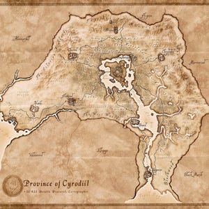 Mapa de Cyrodiil, The Elder Scrolls IV: Oblivion Remastered, 11050 x 6480 pixels (153" x 90")