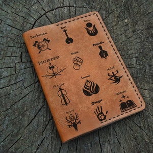 Funda de pasaporte de cuero personalizada para D&D, funda de pasaporte personalizada, billetera para pasaporte, billetera de viaje, funda de cuero para pasaporte