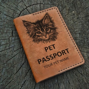 Funda de pasaporte para mascotas personalizada, funda de cuero personalizada para pasaporte de mascotas, estuche para pasaporte para mascotas, billetera para pasaporte para mascotas, billetera de viaje para mascotas