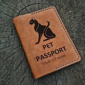 Funda de pasaporte para mascotas personalizada, funda de cuero personalizada para pasaporte de mascotas, estuche para pasaporte para mascotas, billetera para pasaporte para mascotas, billetera de viaje para mascotas