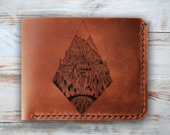 Leather Wallet Mens Personalized Leather Wallet Men’s Leather Wallet Custom Personalized Gift for Men, Anniversary Gifts, Gift for Him
