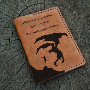 Dovahkiin, Skyrim Passport Cover, Dragonborn Passport Holder, Passport Wallet, Travel Wallet, Custom Leather Passport Case