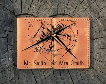 Personalized Passport Holder Couple Set, Passport Cover Personalized Couple, Personalized Passport Cover for Couples, Passport Wallet Couple