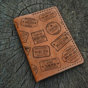 Funda de cuero para pasaporte personalizada, funda de cuero para pasaporte personalizada, billetera para pasaporte, billetera de viaje, estuche de cuero para pasaporte, regalo para él o para ella