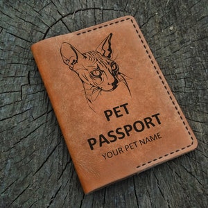 Funda de pasaporte para mascotas personalizada, funda de cuero personalizada para pasaporte de mascotas, estuche para pasaporte para mascotas, billetera para pasaporte para mascotas, billetera de viaje para mascotas