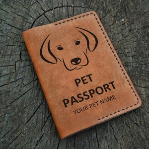 Leren dierenpaspoortomslag gepersonaliseerde, aangepaste leren dierenpaspoorthouder, dierenpaspoort, dierenpaspoortetui