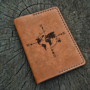 Funda de cuero para pasaporte personalizada, Adventure Awaits, Funda de cuero personalizada para pasaporte, Billetera de cuero para pasaporte, Billetera de viaje, Estuche para pasaporte