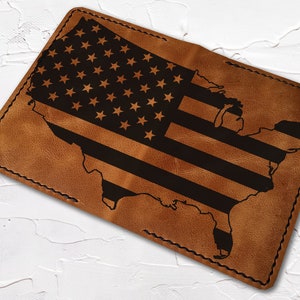 AMERIKANISCHE FLAGGE Passhalter Personalisiert, Leder Passhülle, Benutzerdefinierte Passhülle, Passhülle, Reisebrieftasche, Passhülle
