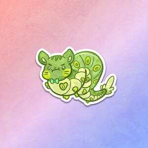 Caterpillar Sticker - [Bug Insect Cat Kitten Kitty Pun Thunder Cute Kawaii Neko Animal Art Laptop Water Kitty Gift Meow Friend Funny]