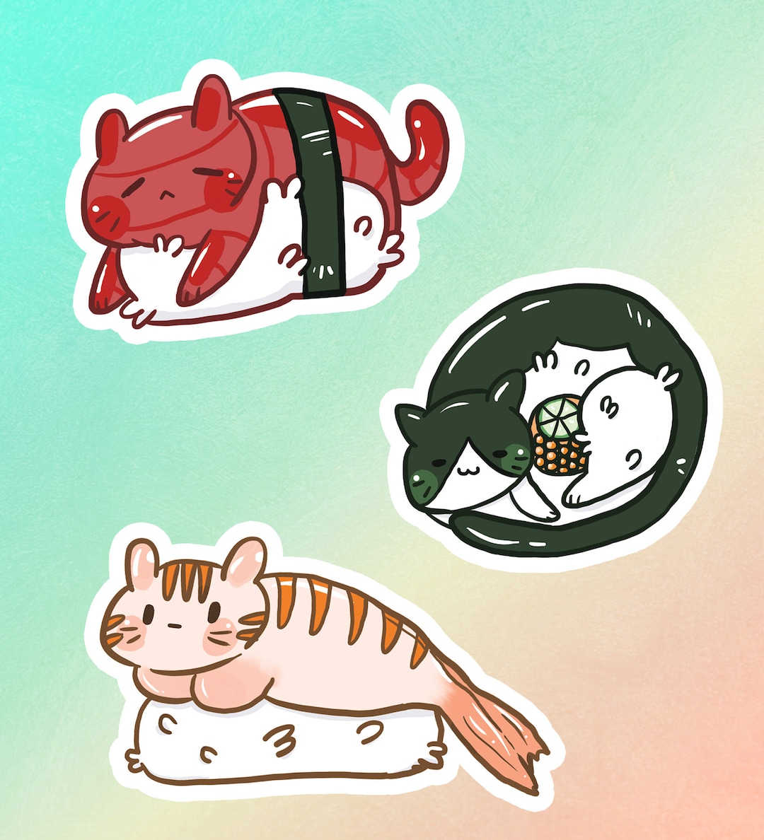 Sushi Japanese Kawaii Anime Drawing Gift' Sticker