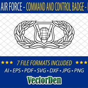 U.S. Air Force Command and Control Badge - Basic - Insignia Vector Art