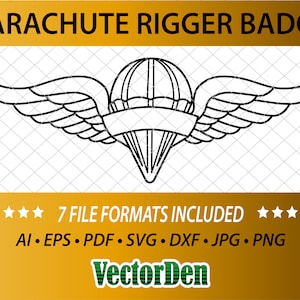 Parachute Rigger Badge - Vector Insignia