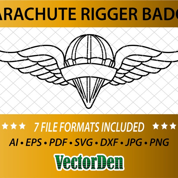 Parachute Rigger Badge - Vector Insignia