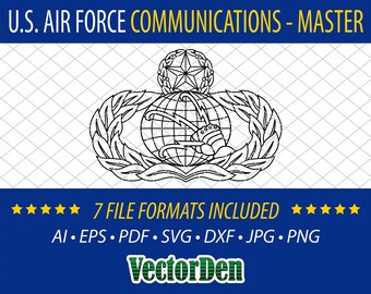 Distintivo de Comunicações da Força Aérea - Insígnia Master -Vector