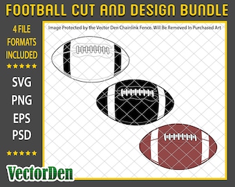 May include: Three footballs in different colors: white, black, and brown. Each football has white stripes and laces. The footballs are isolated on a white background with a grid pattern.