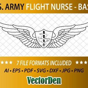 U.S. Army Flight Nurse Badge - Basic - Vector Insignia