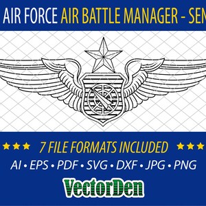 U.S. Air Force Air Battle Manager - Senior - Badge Insignia Vector Art