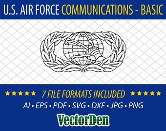 Distintivo de Comunicações da Força Aérea - Básico - Insígnia vetorial