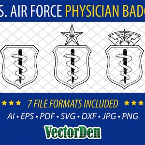 U.S. Air Force Physician Badge - Vector Physician Insignia