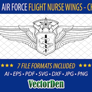 Enfermeira de Voo da Força Aérea dos EUA - Chefe - Insígnia de Vetor