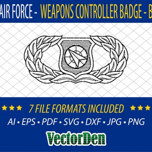 U.S. Air Force Weapons Controller Badge - Basic - Insignia Vector Art