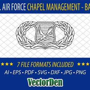 Air Force Chapel Management Badge - Basic - Vector Insignia
