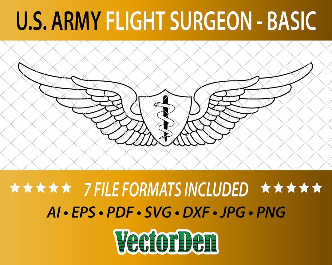 U.S. Army Flight Surgeon Badge - Basic - Vector Insignia - Etsy