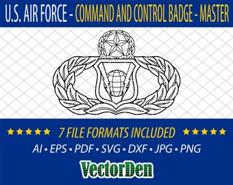 U.S. Air Force Command and Control Badge - Master - Insignia Vector Art