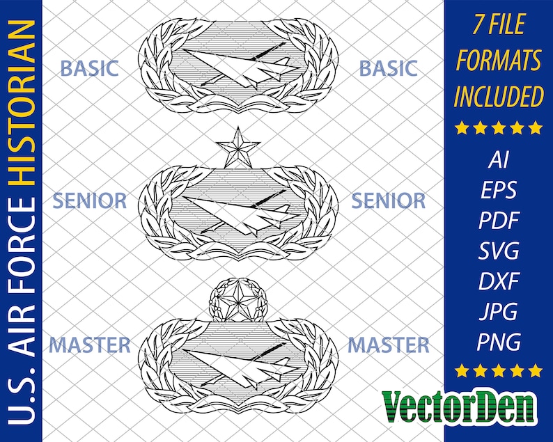 U.S. Air Force Historian Badge Set vector Insignia - Etsy