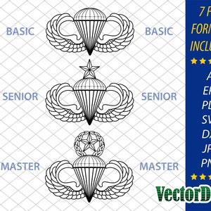 Parachutist Badge - Jump Wings - Vector
