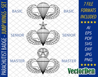 Parachutist Badge - Jump Wings - Vector