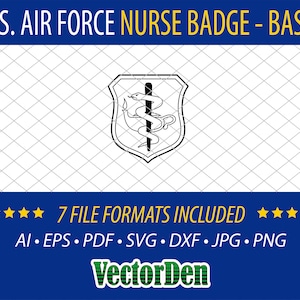 U.S. Air Force Nurse Badge - Basic - Vector Nurse Insignia