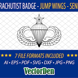 Parachutist Badge - Jump Wings - Senior