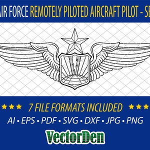US Air Force ferngesteuertes Flugzeug Pilot Badge - Senior - Vektor-Abzeichen