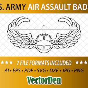 U.S. Army Air Assault Badge - Vector Insignia