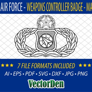 U.S. Air Force Weapons Controller Badge - Master - Insignia Vector Art