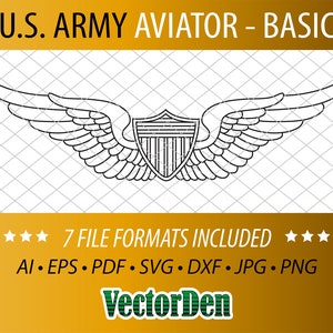 U.S. Army Aviator Badge - Basic - Vector Aviator Insignia